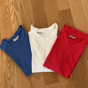 Lot of 3 B.O.A athletic jersey red blue & white
